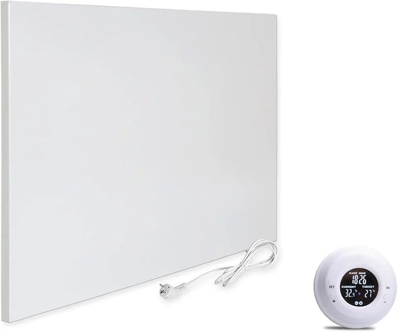 VIESTA® H400 Riscaldamento a infrarossi 400 W – Pannello 60×60 cm, Carbon Crystal, senza cornice, parete, soffitto, IP20, TÜV, GS, protezione surriscaldamento, incl. termostato wireless TH20