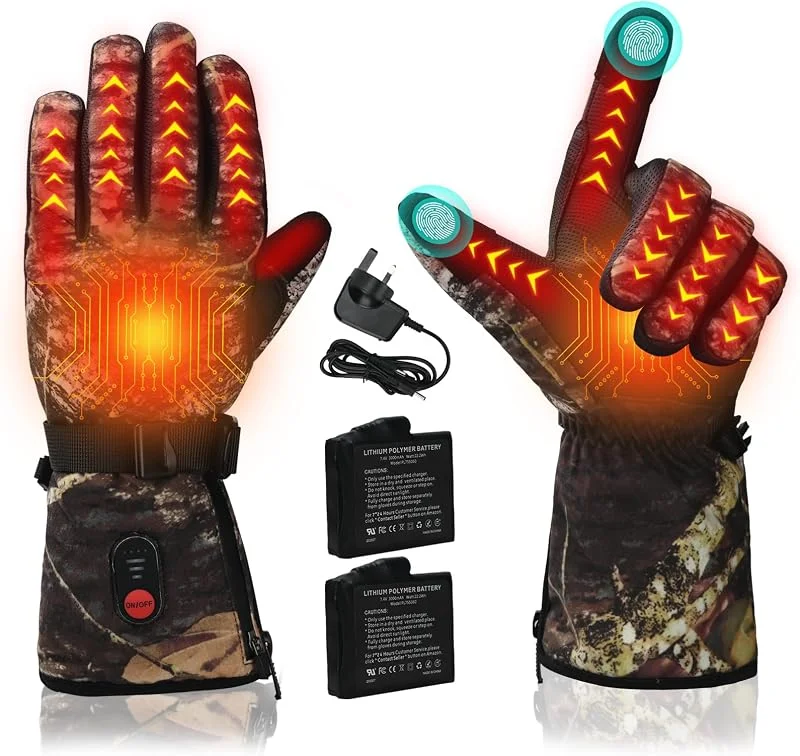 Lychee Guanti Riscaldati per Uomo Donna, Guanti da Sci Riscaldati Ricaricabili, Touch Screen, Riscaldamento Istantaneo, Scaldamani, Impermeabili, con Batteria da 7, 4 V, 3000 mAh*2 per Sci in Moto — Abbigliamento riscaldato