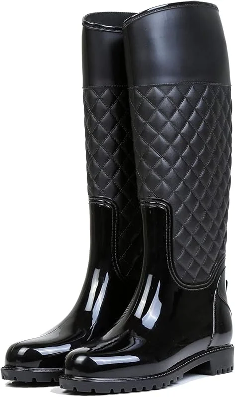AONEGOLD Stivali di Gomma Donna Pioggia Impermeabile Alti Wellington Boot Rain Boot Giardino Stivali — Abbigliamento riscaldato