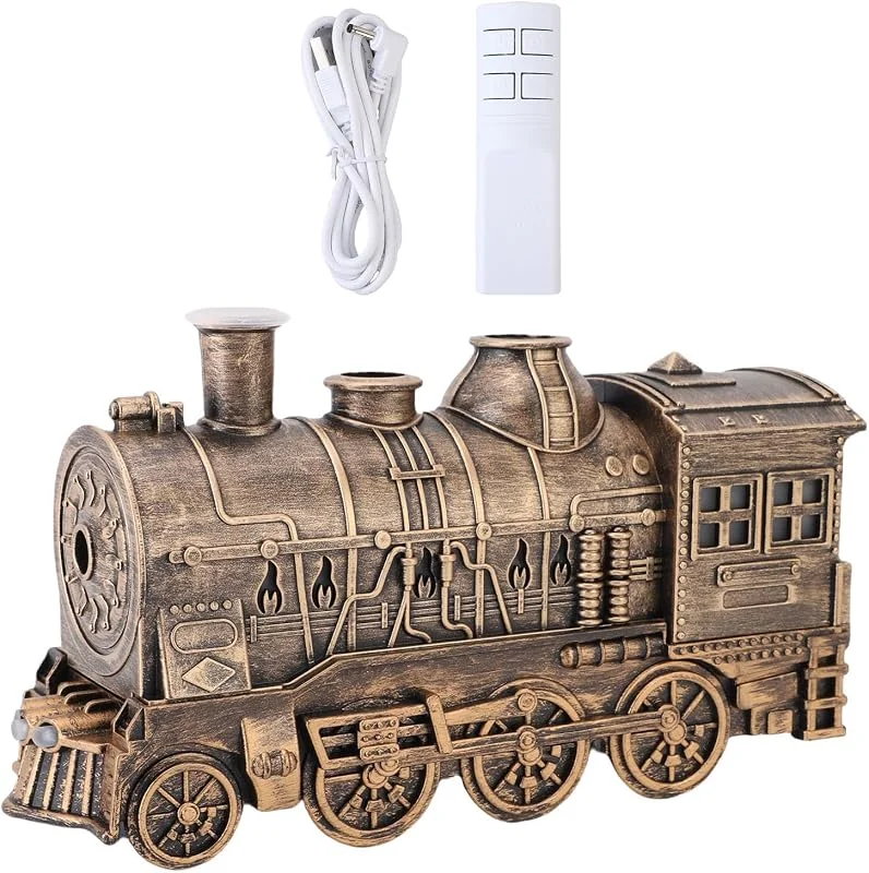 TOPINCN Diffusore di Fragranze per la Casa Train Design, Diffusore di Aromaterapia Silenzioso a Nebbia Fredda, Umidificatore Vintage a Forma di Treno a Vapore per Camere da Letto