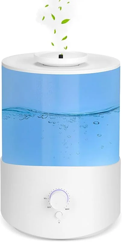 Romon Umidificatore Ambiente 2.5L Bianco, fino a 28 Ore, Diffusore di Oli Essenziali, Umidificatores Ambiente per Aromaterapia, Spegnimento Automatico, Top Fill, Ugello a 360° per Piante Soggiorno