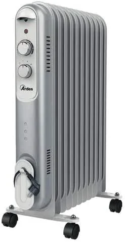 ARDES - AR4R11S CURVY 11 Radiatore a Olio 11 Elementi Riscaldanti - Radiatore Termosifone 3 Potenze 2500W - Radiatore Ad Olio Con Spia Funzionamento e Termostato di Regolazione Della Temperatura — Riscaldamento