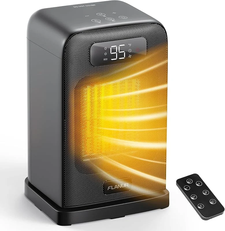 Radiateur d'appoint Chauffage Électrique Portable 1500W, Radiateur à Tour avec Thermostat Programmable, Minuterie 12H, Oscillation, Mode ECO, 4 Modes Chauffage d‘Appoint pour Chambre, Maison, Noir — Riscaldamento