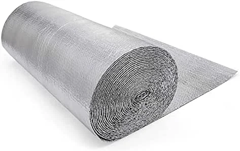 Rotolo di Isolamento Riflettente Doppio, Isolamento in Schiuma di Alluminio Riflettente, barriera radiante con Anima in Schiuma di Grado Industriale, Isolamento Acustico, Isolamento automobi — Casa e cucina