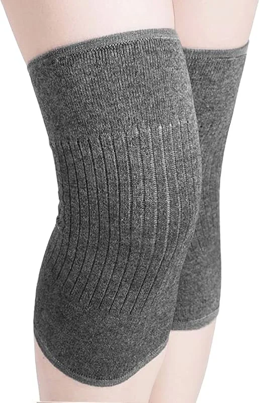 Ginocchiera in cashmere elasticizzato lavorato a maglia artritica ginocchiera accogliente notte sonno ginocchiera fascia di supporto, problemi al ginocchio, regalo per anziani — Abbigliamento riscaldato