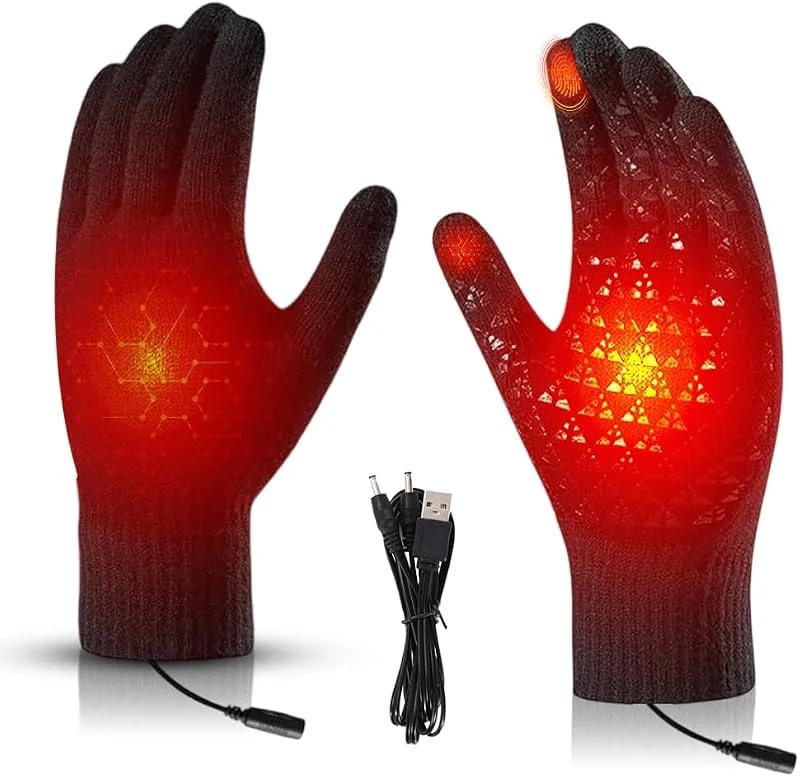 Guanti riscaldanti USB per uomo e donna, guanti riscaldati per touchscreen, elettrici, con riscaldamento, riscaldanti per sci, ciclismo, motociclismo, escursionismo — Abbigliamento riscaldato