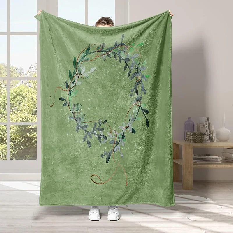 Semplicità Coperta di Flanella 220x240cm, Ghirlanda Blanket Morbido Caldo e Confortevole, Modello di Copert con Stampa 3D, Adatto a Tutte le Stagioni — Riscaldamento