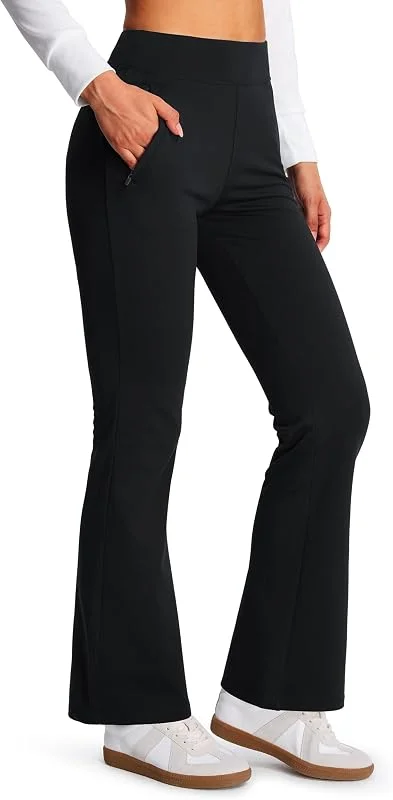 Libin Leggings Termici Donna Bootcut Pantaloni Yoga in Pile — Abbigliamento riscaldato