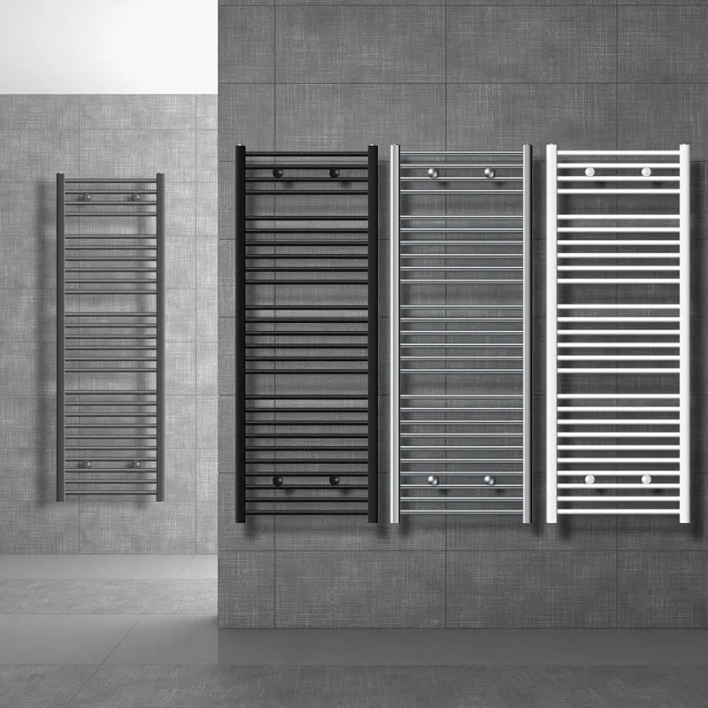 LuxeBath Radiatore Sahara 500 x 800 mm Antracite Dritto con Connessione Laterale, Calorifero in Acciaio, Termosifone da Parete, Scaldasalviette Riscaldamento per Bagno, Asciugamani Design Moderno