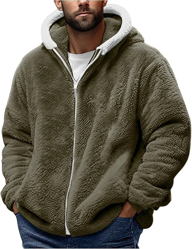 Generico Giubbotto Uomo Invernale Stagione Termico Lungo Cappotto Uomo Invernale Sportiva Zip — Abbigliamento riscaldato
