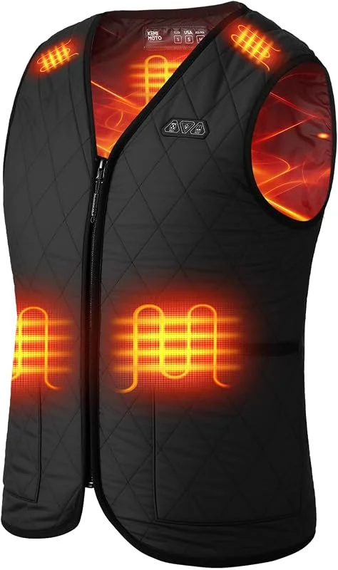 KEMIMOTO Gilet Riscaldato Donna, Elettrico Gilet Riscaldato con 8 Elementi Riscaldanti, USB Giubbotti Riscaldati con 3 Temperature per Lavoro Sci Escursionismo Caccia Moto (Senza Batteria) — Abbigliamento riscaldato