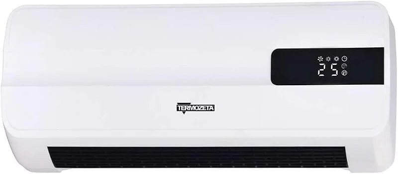 Termozeta Termoventilatore Murale Ceramico, 2000W, Display, Telecomando, Timer — Riscaldamento