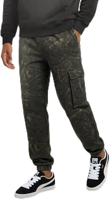 Puma - Puma Sport Camo AOP Double Knit Cargo Pants, Pantaloni in Maglia Uomo — Abbigliamento riscaldato