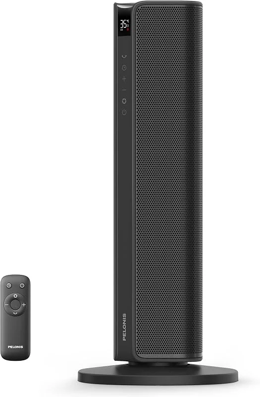 PELONIS - Ventilatore elettrico da 2000 W con telecomando, riscaldamento rapido 2S, oscillazione 75°, modalità ECO, surriscaldamento, protezione antiribaltamento, termoventilatore in ceramica a bassa