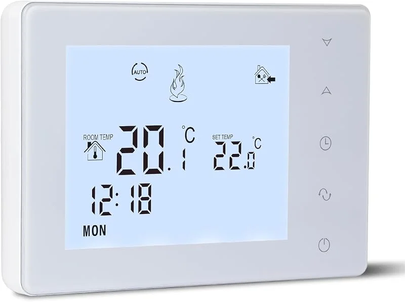 Termostato a batteria 2 fili per caldaie a gas, termostato a batteria programmabile settimanalmente, cronotermostato manuale ambiente a parete, batteria da 3A non inclusa 3A W306 — Riscaldamento