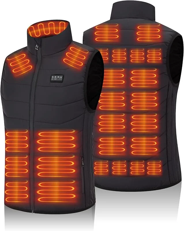 Gilet riscaldato per uomo e donna, 26 zone di riscaldamento, USB e doppia — Abbigliamento riscaldato