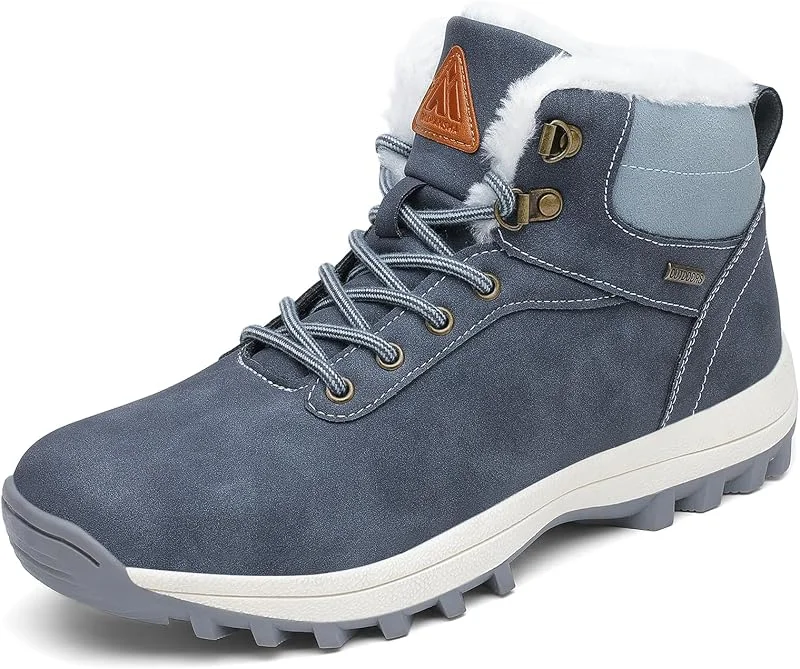 Mishansha Stivali da Neve Uomo Inverno Scarpe Pelliccia Donna Caldi Scarponcini Trekking Imbottiti 36-48 — Abbigliamento riscaldato