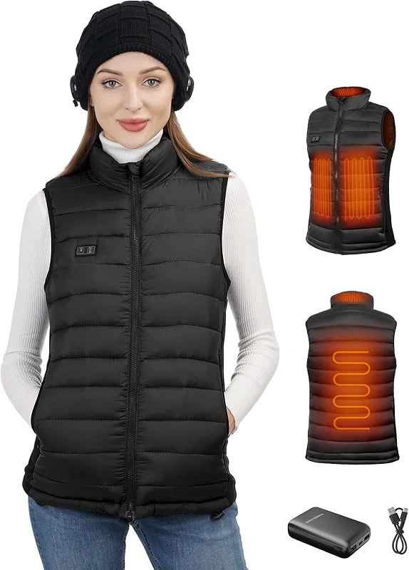 Loowoko Giacca riscaldata da donna con batteria 10000 mah Gilet riscaldato — Abbigliamento riscaldato