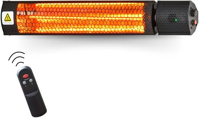 STARLYF Radiant Heater Stufa a Infrarossi 2000W, Riscaldatore Elettrico da Esterno e Interno IP65 con Telecomando, Calore Istantaneo, 2 Livelli di Potenza, Basso Consumo ed Alta Resistenza — Riscaldamento