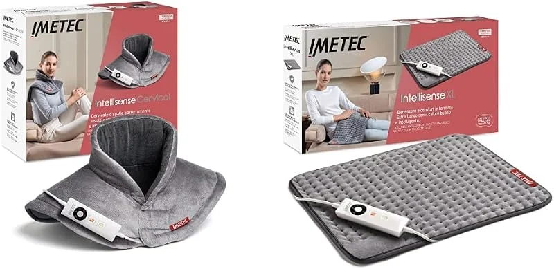 Imetec Intellisense Cervical, Termoforo per Cervicale e Spalle, Cuscino Termico & Intellisense XL, Termoforo Extra Large Schiena e Gambe, Cuscino termico — Riscaldamento