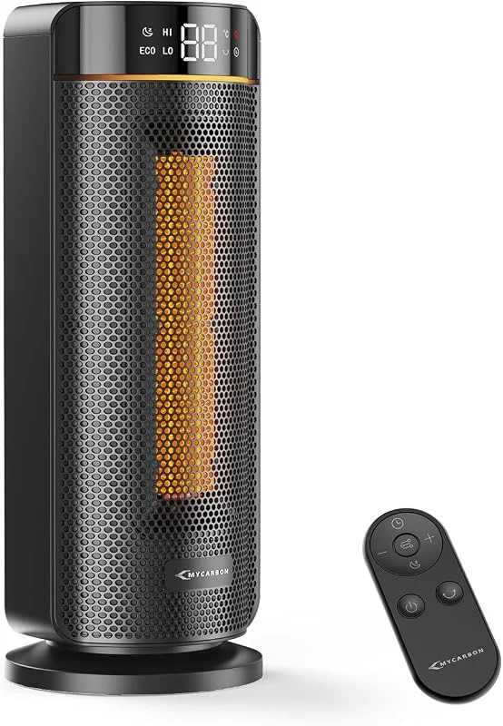 MYCARBON Stufa Elettrica LED Display, 5℃-35℃, ECO, Osc 70°, Telecomando — Riscaldamento
