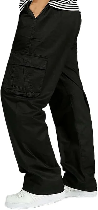 Pantaloni cargo da uomo taglie forti, vestibilità ampia, pantaloni da lavoro dritti, casual, tattici, da combattimento, esercito, con multi tasca, pantaloni da esterno resistenti e pratici, quattro — Abbigliamento riscaldato