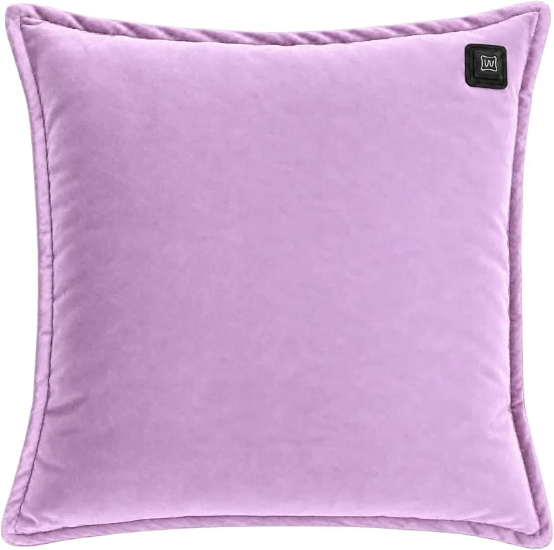 cuscino riscaldante elettrico senza fili 45 × 45 cm, 2 zone riscaldanti anteriori, 3 livelli 40, 50, 60 °C, power bank 10.000 mAh inclusa – velluto Lilla — Riscaldamento