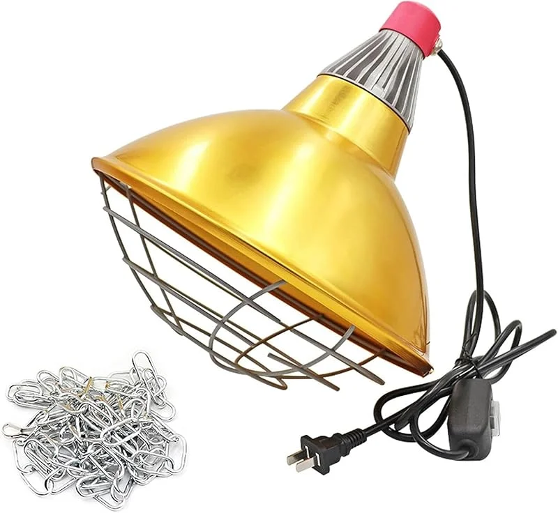 Lampada di Riscaldamento A Infrarossi, Lampada di Calore per Pulcini, Cuccioli, Agnelli, Anatroccoli, Lampade di Calore A 220 V per Kennel con Interruttore di Controllo Tempera ~