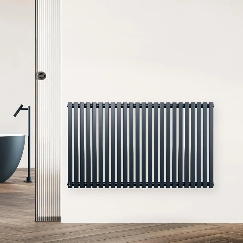 blumfeldt - Radiatore, 891W, Radiatore da Parete in Acciaio, Design Moderno con Tubi Verticali, Montaggio a Parete, Connessione Laterale, 100x63 cm, Antracite — Riscaldamento