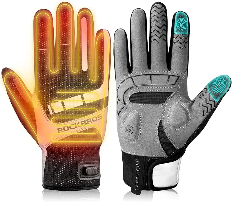 ROCKBROS Guanti Ciclismo Riscaldati, Guanti Termici Invernali Bici, Guanti con Touch Screen, Adatto per Sci Ciclismo Alpinismo, Uomo Donna — Abbigliamento riscaldato