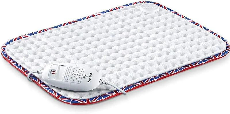 Beurer Termoforo HK-UK, Termoforo elettrico per il relax, 3 impostazioni di temperatura regolate elettronicamente, Lavabile in lavatrice, Spegnimento automatico, Rivestimento Union Jack — Riscaldamento