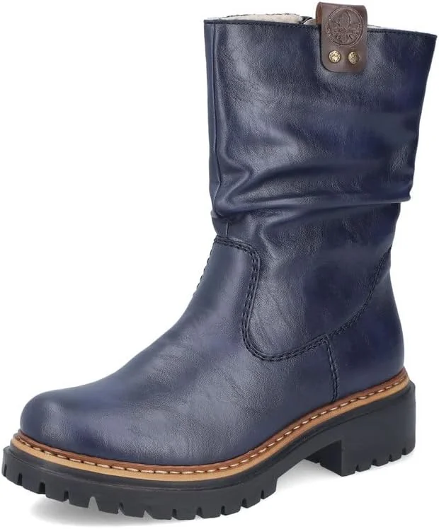Rieker Donna Stivaletti 72684-14 Blu Taglia 41 — Abbigliamento riscaldato