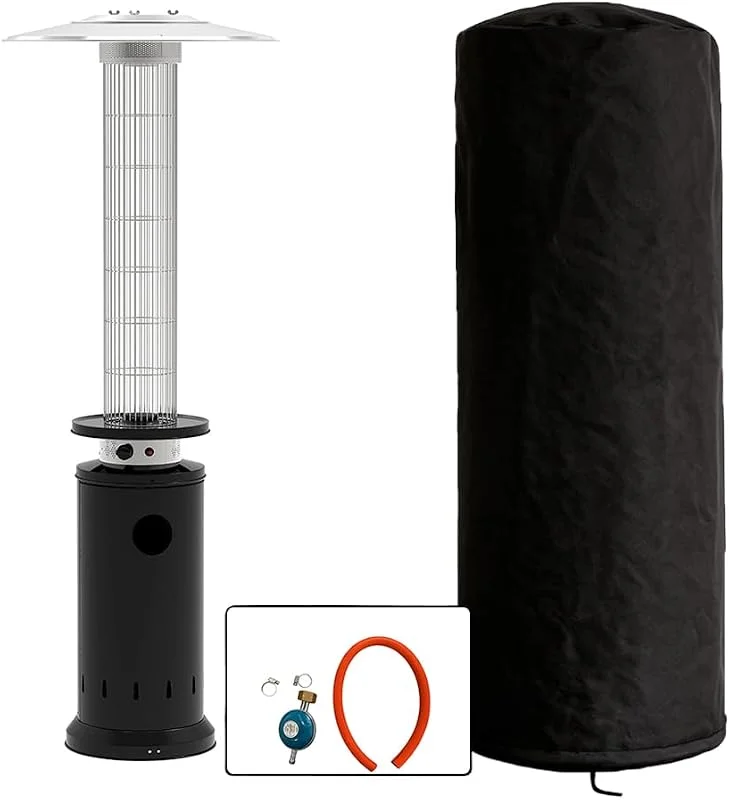 Stufa a Gas da Esterno Eclissi, Riscaldatore Rapido 360° a Propano - Potenza 13kW Copertura e Regolatore Inclusi, Design Moderno, Adatta a Bombole 5-10kg Per Giardino, Terrazzo, Bar e — Riscaldamento
